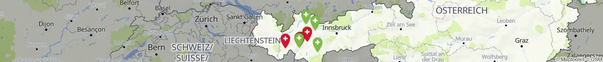 Kartenansicht für Apotheken-Notdienste in der Nähe von Strengen (Landeck, Tirol)